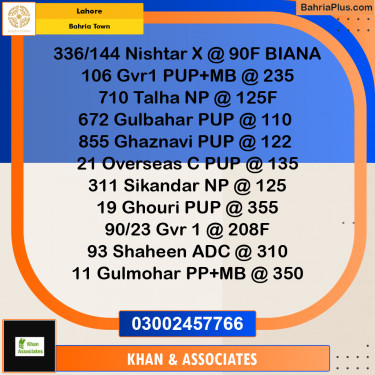 Residential Plot for Sale in Bahria Town, Lahore - (BP-211616)