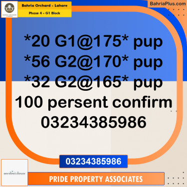 1 Kanal Residential Plot for Sale in Phase 4 - G1 Block -  Bahria Orchard, Lahore - (BP-211626)