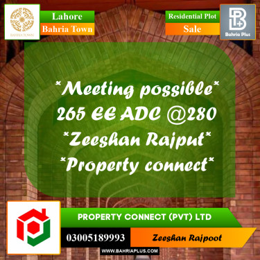 Residential Plot for Sale in Bahria Town, Lahore - (BP-211688)