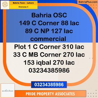 5 Marla Residential Plot for Sale in Overseas C -  Bahria Town, Lahore - (BP-211815)