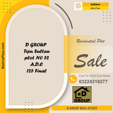 Residential Plot for Sale in Bahria Town, Lahore - (BP-211834)