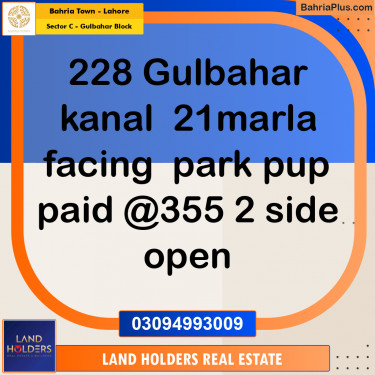 1 Kanal Residential Plot for Sale in Sector C - Gulbahar Block -  Bahria Town, Lahore - (BP-211942)