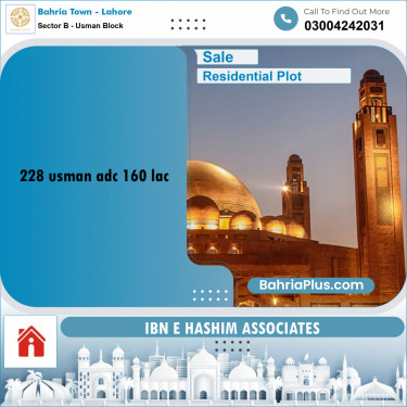 8 Marla Residential Plot for Sale in Sector B - Usman Block -  Bahria Town, Lahore - (BP-211968)