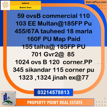 Residential Plot for Sale in Bahria Town, Lahore - (BP-212003)