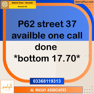 125 Sq. Yards Residential Plot for Sale in Precinct 62 -  Bahria Town, Karachi - (BP-212040)