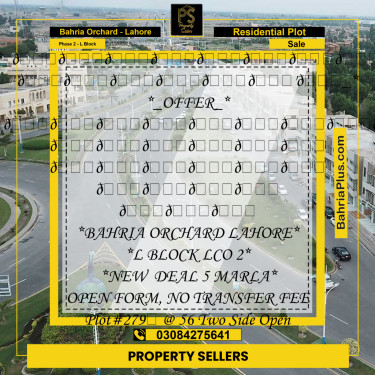 5 Marla Residential Plot for Sale in Phase 2 - L Block -  Bahria Orchard, Lahore - (BP-212072)