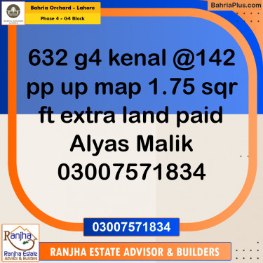 1 Kanal Residential Plot for Sale in Phase 4 - G4 Block -  Bahria Orchard, Lahore - (BP-212089)