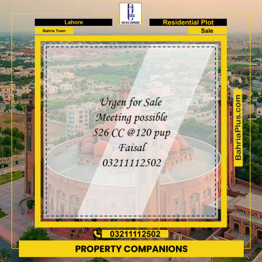 Residential Plot for Sale in Bahria Town, Lahore - (BP-212093)