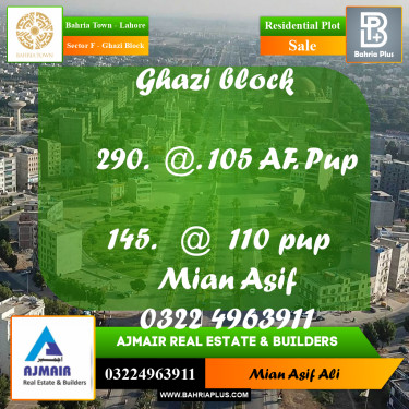 Residential Plot for Sale in Sector F - Ghazi Block -  Bahria Town, Lahore - (BP-212122)