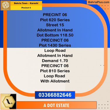 272 Sq. Yards Residential Plot for Sale in Precinct 6 -  Bahria Town, Karachi - (BP-212290)