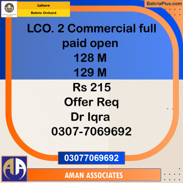 Residential Plot for Sale in Bahria Orchard, Lahore - (BP-212295)