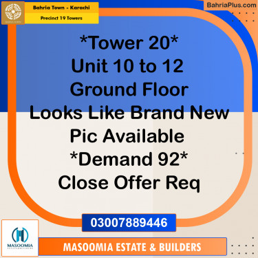 Residential Plot for Sale in Precinct 19 Towers -  Bahria Town, Karachi - (BP-212328)