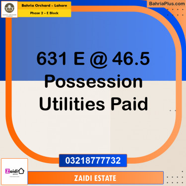 5 Marla Residential Plot for Sale in Phase 2 - E Block -  Bahria Orchard, Lahore - (BP-212401)