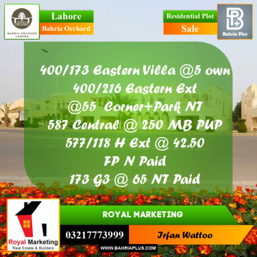 Residential Plot for Sale in Bahria Orchard, Lahore - (BP-212420)