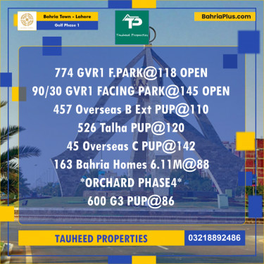 10 Marla Residential Plot for Sale in Golf Phase 1 -  Bahria Town, Lahore - (BP-212458)