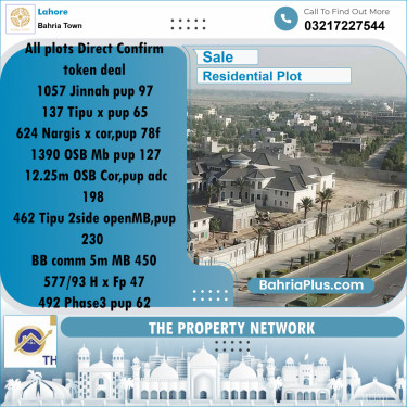 Residential Plot for Sale in Bahria Town, Lahore - (BP-212569)