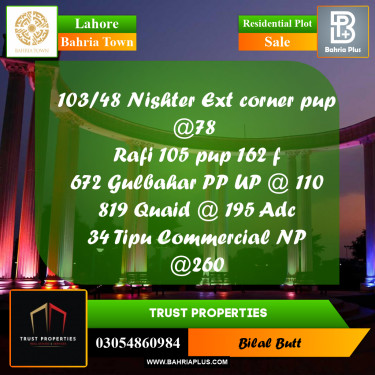 Residential Plot for Sale in Bahria Town, Lahore - (BP-212575)