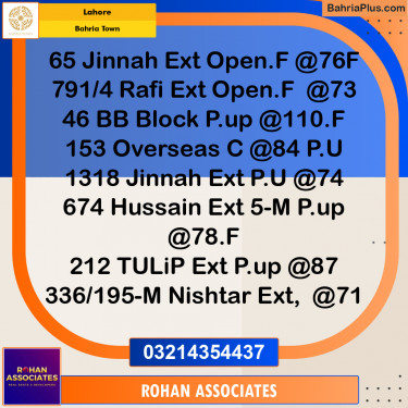 Residential Plot for Sale in Bahria Town, Lahore - (BP-212581)
