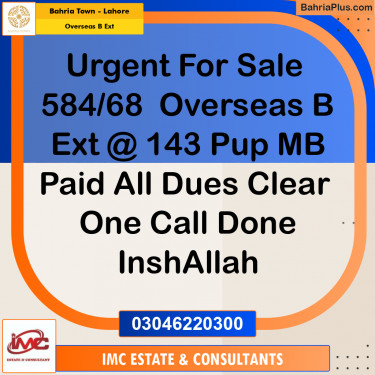 Residential Plot for Sale in Overseas B Ext -  Bahria Town, Lahore - (BP-212595)