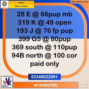 10 Marla Residential Plot for Sale in Bahria Orchard, Lahore - (BP-212638)