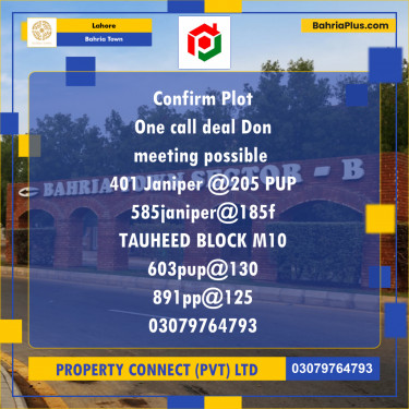 Residential Plot for Sale in Bahria Town, Lahore - (BP-212639)