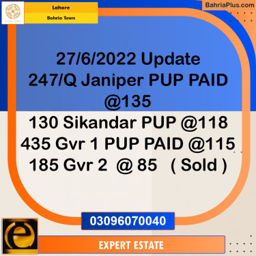 10 Marla Residential Plot for Sale in Bahria Town, Lahore - (BP-212808)