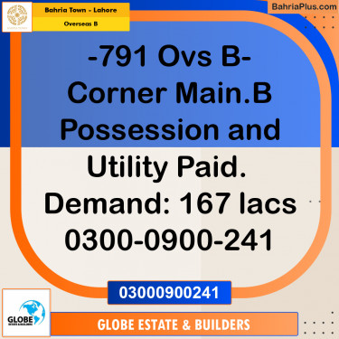 10 Marla Residential Plot for Sale in Overseas B -  Bahria Town, Lahore - (BP-212827)