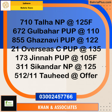 Residential Plot for Sale in Bahria Town, Lahore - (BP-212852)