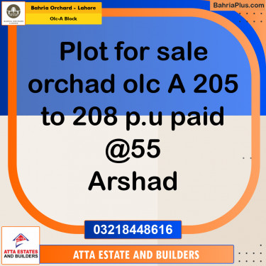 5 Marla Residential Plot for Sale in OLC-A Block -  Bahria Orchard, Lahore - (BP-212889)