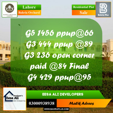Residential Plot for Sale in Bahria Orchard, Lahore - (BP-212968)