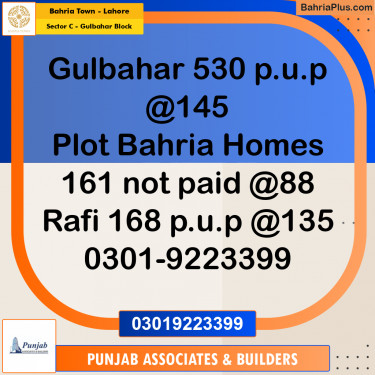 10 Marla Residential Plot for Sale in Sector C - Gulbahar Block -  Bahria Town, Lahore - (BP-213028)