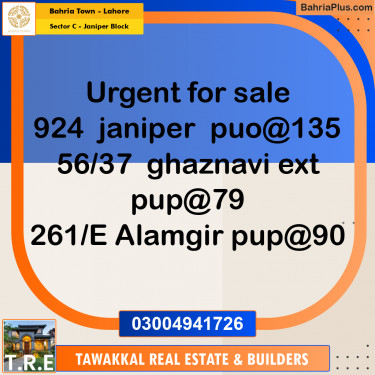 10 Marla Residential Plot for Sale in Sector C - Janiper Block -  Bahria Town, Lahore - (BP-213033)