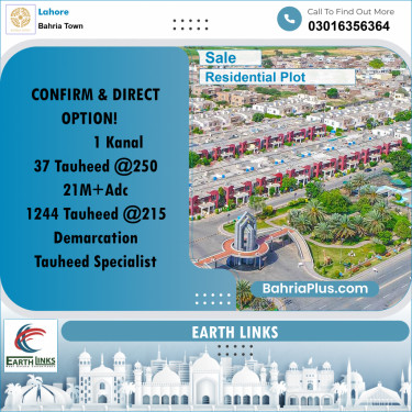 Residential Plot for Sale in Bahria Town, Lahore - (BP-213043)