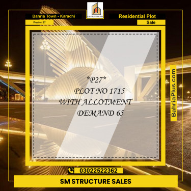 125 Sq. Yards Residential Plot for Sale in Precinct 27 -  Bahria Town, Karachi - (BP-213151)