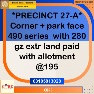 780 Sq. Yards Residential Plot for Sale in Precinct 27-A -  Bahria Town, Karachi - (BP-213292)