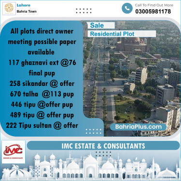 Residential Plot for Sale in Bahria Town, Lahore - (BP-213332)