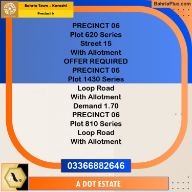 272 Sq. Yards Residential Plot for Sale in Precinct 6 -  Bahria Town, Karachi - (BP-213362)