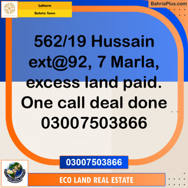 Residential Plot for Sale in Bahria Town, Lahore - (BP-213436)
