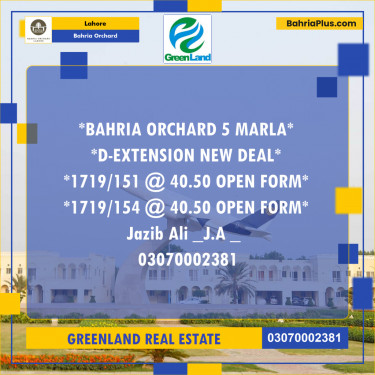 5 Marla Residential Plot for Sale in Bahria Orchard, Lahore - (BP-213479)