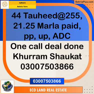 Residential Plot for Sale in Bahria Town, Lahore - (BP-213515)