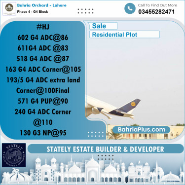 Residential Plot for Sale in Phase 4 - G4 Block -  Bahria Orchard, Lahore - (BP-213526)
