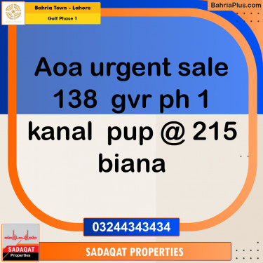 1 Kanal Residential Plot for Sale in Golf Phase 1 -  Bahria Town, Lahore - (BP-213565)