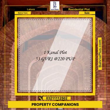 Residential Plot for Sale in Bahria Town, Lahore - (BP-213596)