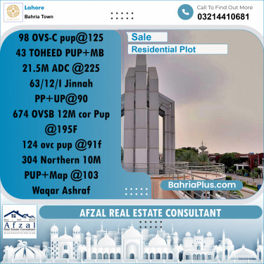 Residential Plot for Sale in Bahria Town, Lahore - (BP-213619)