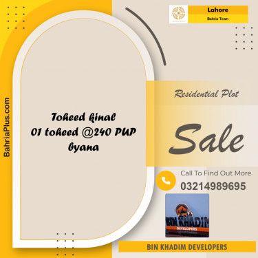 Residential Plot for Sale in Bahria Town, Lahore - (BP-213636)