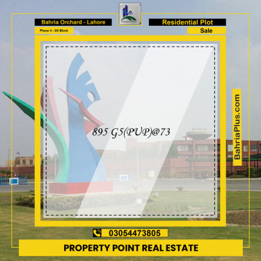 10 Marla Residential Plot for Sale in Phase 4 - G5 Block -  Bahria Orchard, Lahore - (BP-213672)