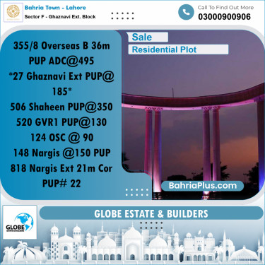 Residential Plot for Sale in Sector F - Ghaznavi Ext. Block -  Bahria Town, Lahore - (BP-213698)