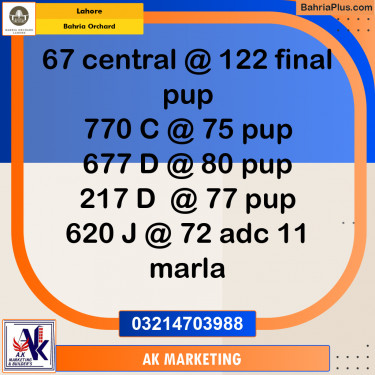 Residential Plot for Sale in Bahria Orchard, Lahore - (BP-213734)