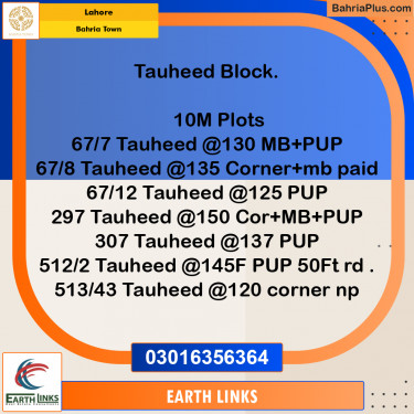 Residential Plot for Sale in Bahria Town, Lahore - (BP-213753)