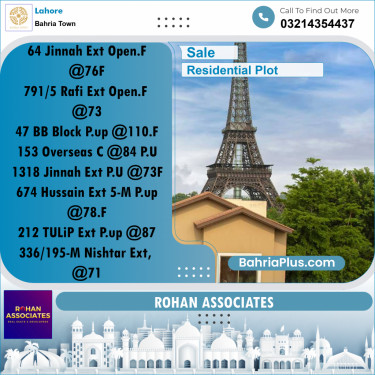 Residential Plot for Sale in Bahria Town, Lahore - (BP-213755)